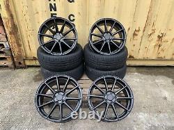 4x 18 BMW ALLOY WHEELS COMPETITION STYLE STAGGERED + 4 NEW TYRES 5x120 CONCAVE