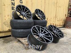 4x 18 BMW ALLOY WHEELS COMPETITION STYLE STAGGERED + 4 NEW TYRES 5x120 CONCAVE