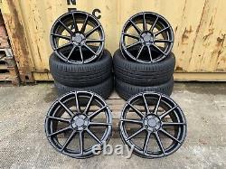 4x 18 BMW ALLOY WHEELS COMPETITION STYLE STAGGERED + 4 NEW TYRES 5x120 CONCAVE