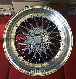 4x 18 Bbs Rs Style Alloy Wheels 5x100 Fits Vw Golf Jetta Seat Staggered Fitment