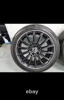 4x 19 AMG Multi Style Alloy Wheels Satin Black Polished Mercedes C Class C63