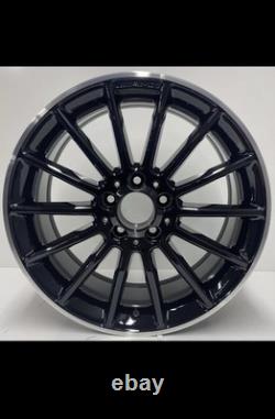 4x 19 AMG Multi Style Alloy Wheels Satin Black Polished Mercedes C Class C63