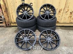 4x 19 BMW ALLOY WHEELS COMPETITION STYLE STAGGERED + 4 NEW TYRES 5x120 CONCAVE