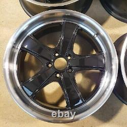4x 19x8.5 5x112 et45 Porsche Style Alloy Wheels Black Polished Marks on Finish