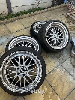 4x 20 Inch Alloy Wheels Alloys Bbs LM Style With New Tyres Chrome 9j 10.5j