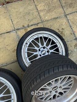 4x 20 Inch Alloy Wheels Alloys Bbs LM Style With New Tyres Chrome 9j 10.5j