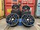 (4x) 20 Staggered Alloy Wheels + Tyres 666m Style Black Bmw 3 4 5 6 Series