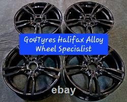 4x BMW 1234 SERIES 18 GENUINE STYLE 400M GLOSS BLACK ALLOY WHEELS