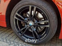 4x BMW 1234 SERIES 18 GENUINE STYLE 400M GLOSS BLACK ALLOY WHEELS