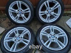 4x Genuine BMW 3 4 series Style 400M 18 alloy wheels and tyres E90 F30 F31 RFT