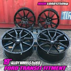 4x New 19 Alloy Wheels Alloys Spyder Ford Transit Custom Black Mk7 Bbs Style