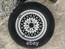 5 X BMW Style 7 Alloy Wheels With Centre Caps And Tires E34 E32