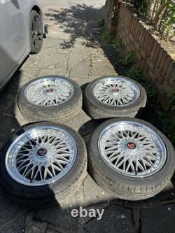AXE EX10 18 Mesh Alloy Wheels + FREE TYRES 5x120 ET35 Deep Dish Style