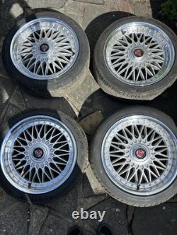AXE EX10 18 Mesh Alloy Wheels + FREE TYRES 5x120 ET35 Deep Dish Style