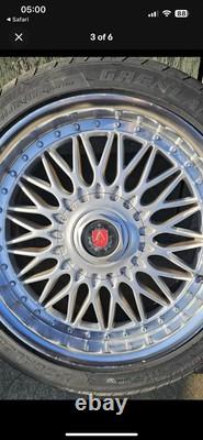 AXE EX10 18 Mesh Alloy Wheels + FREE TYRES 5x120 ET35 Deep Dish Style