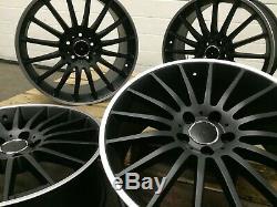 Alloy Wheels 19 Amg Turbine Style Black/pol 8j&9j Mercedes C Class W204 W205