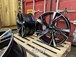 Alloy Wheels 4 x 20 TTRS Twist Style BLACK/Diamond Cut fits Audi A4 A5 A6 A7 A9