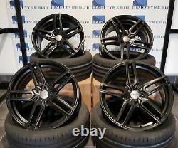 Audi A1 18 Inch Alloy Wheels S1 Style 5x100 Satin Black With New Tyres 2253518