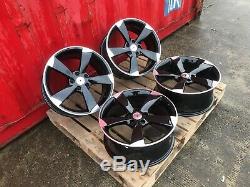 Audi A3 A4 A6 19 Rotor Style Alloy Wheels Black Polished Rs3 S3 Ttrs Rotor