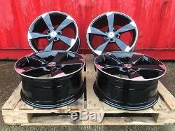 Audi A3 A4 A6 19 Rotor Style Alloy Wheels Black Polished Rs3 S3 Ttrs Rotor