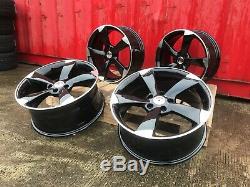 Audi A3 A4 A6 19 Rotor Style Alloy Wheels Black Polished Rs3 S3 Ttrs Rotor