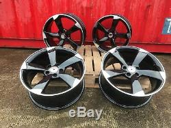 Audi A3 A4 A6 19 Rotor Style Alloy Wheels Black Polished Rs3 S3 Ttrs Rotor