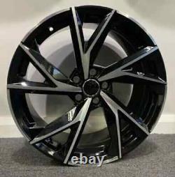 Audi A4 A6 Q2 Q3 VW Scirocco Black MF x4 19 Audi R8V Style Alloy Wheels ET35