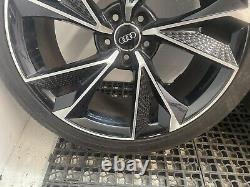 Audi Alloy Wheels 20 Inch 5 Spoke In Black / Diamond Cut Rs6 Style 255 / 40 / 20