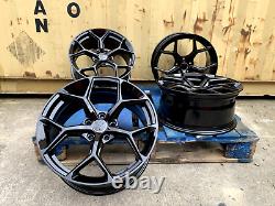 Audi Rotor RS4 Style 18 Alloy Wheels 5x112 Gloss Black new set