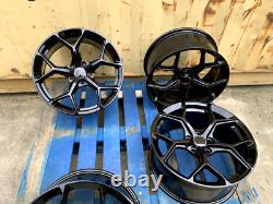 Audi Rotor RS4 Style 18 Alloy Wheels 5x112 Gloss Black new set