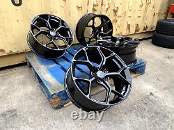 Audi Rotor RS4 Style 18 Alloy Wheels 5x112 Gloss Black new set
