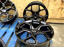 Audi Rotor RS4 Style 18 Alloy Wheels 5x112 Gloss Black new set