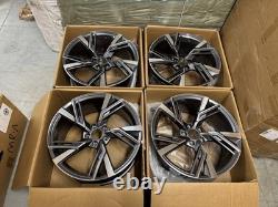 Audi style R19 5x112 alloy wheels 8.5j ET40 4x19 inch grey pole rims A6 A4