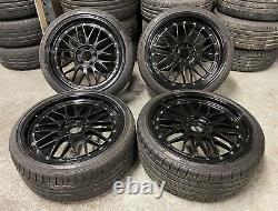 BBS LM STYLE 19 5x112 ALLOY WHEELS + GOOD TYRES CADDY VW SEAT AUDI GOLF