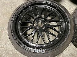 BBS LM STYLE 19 5x112 ALLOY WHEELS + GOOD TYRES CADDY VW SEAT AUDI GOLF