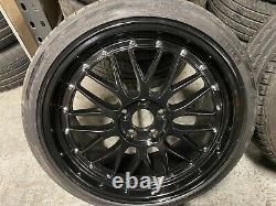 BBS LM STYLE 19 5x112 ALLOY WHEELS + GOOD TYRES CADDY VW SEAT AUDI GOLF