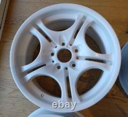 BMW 17 ALLOY WHEELS STYLE 68 STAGGERED MATT WHITE not black