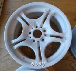 BMW 17 ALLOY WHEELS STYLE 68 STAGGERED MATT WHITE not black