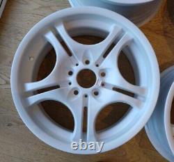 BMW 17 ALLOY WHEELS STYLE 68 STAGGERED MATT WHITE not black