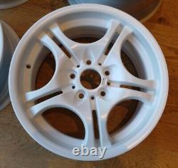 BMW 17 ALLOY WHEELS STYLE 68 STAGGERED MATT WHITE not black