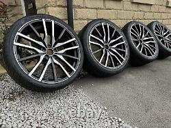 BMW 22 742M style Diamond Cut Alloy Wheels X5 X6 F15 F16 E70 E71 & NEW Tyres