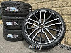 BMW 22 742M style Diamond Cut Alloy Wheels X5 X6 F15 F16 E70 E71 & NEW Tyres