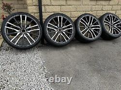 BMW 22 742M style Diamond Cut Alloy Wheels X5 X6 F15 F16 E70 E71 & NEW Tyres