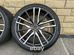BMW 22 742M style Diamond Cut Alloy Wheels X5 X6 F15 F16 E70 E71 & NEW Tyres