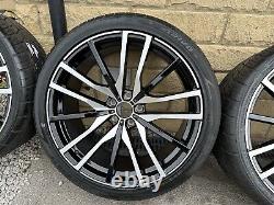 BMW 22 742M style Diamond Cut Alloy Wheels X5 X6 F15 F16 E70 E71 & NEW Tyres