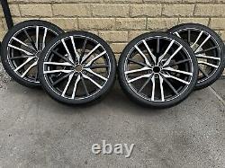 BMW 22 742M style Diamond Cut Alloy Wheels X5 X6 F15 F16 E70 E71 & NEW Tyres