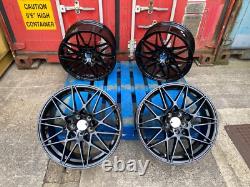 BMW 3 4 5 6 Series Fitment 19 666M SPORT STYLE BLACK Alloy Wheels Staggered