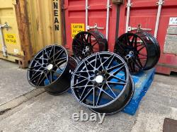 BMW 3 4 5 6 Series Fitment 19 666M SPORT STYLE BLACK Alloy Wheels Staggered