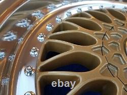 BMW E28 M5 E24 635 M6 M3 RC090 Style 5 BBS RS GOLD 17x8 Wheels Rims +Billet Caps