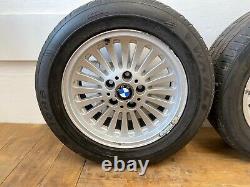 BMW E39 5 SERIES TURBINE STYLE 33 SET 4 x 16 ALLOY WHEELS GOOD TYRES 225/55R16